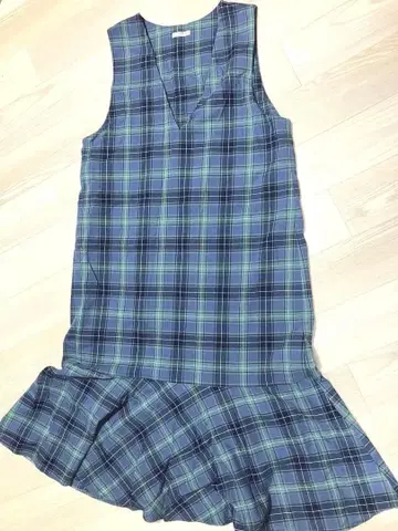 허니즈 체크 원피스 LL 사이즈 네이비 그린