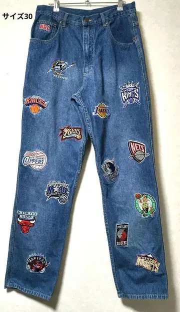 UNK x NBA 와펜 데님 청바지 사이즈 30