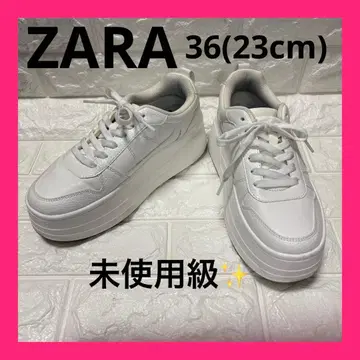 [ 미사용급 ] ZARA 화이트 플랫폼 스니커즈 통굽 스니커즈 36