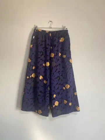 SOU SOU 몸빼 모스린 보라색 와이드 팬츠