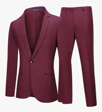 코스프레 수트 와인 레드