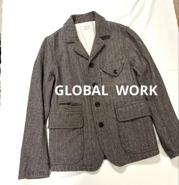 GLOBALWORK 울 혼방 다크 브라운 테일러드 자켓 남성용 S