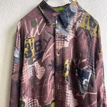 레트로 구제 의류 셔츠 패턴 셔츠 올 패턴 디자인 셔츠 긴팔