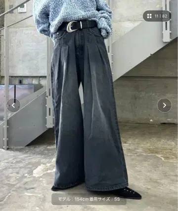 PAGEBOY 페이지 보이 턱 데님 팬츠 SS 사이즈