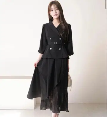 LIP SERVICE 자켓 플리츠 롱 원피스