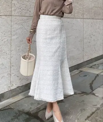 트위드 머메이드 스커트