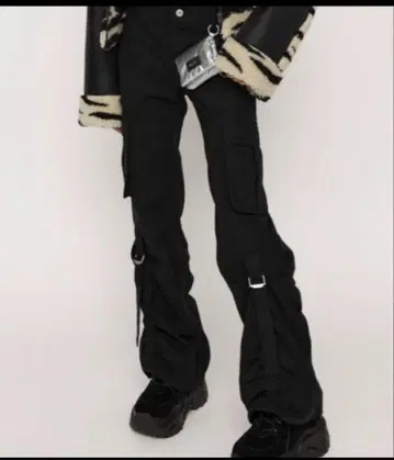 SLY L/W 로우웨스트 밀리터리 플레어 팬츠 Y2K 블랙