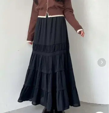 arcives 아카이브 조젯 턱 캉캉 스커트 블랙 M