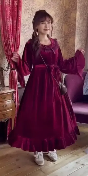 미사용 새상품 시마무라 클라로리 쿠루미 쿠루미 벨로아 원피스