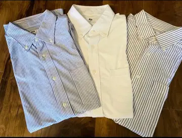 UNIQLO 와이셔츠 3장 세트 블루 화이트 스트라이프