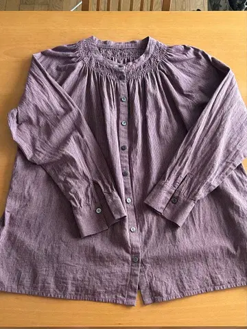 [ 새상품급 ] 스캐파 SCAPA 코튼 린넨 체크 블라우스 40