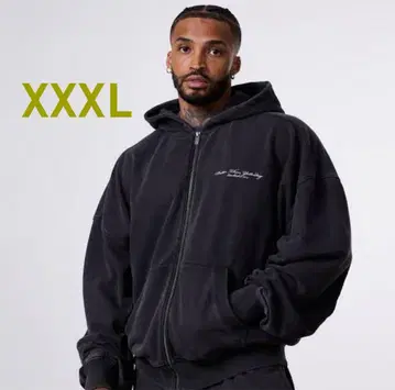 VANQUISH 블랙 풀 집업 후드티 XXXL