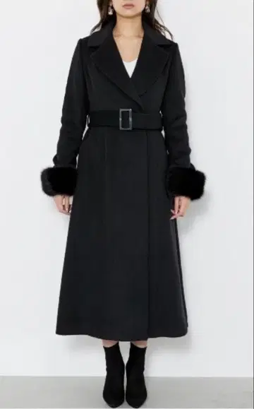 Rienda 울 믹스 백 버튼 레이디 코트