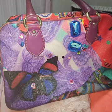 니나가와 미카 ETRO 컬러풀한 나비 디자인 핸드백 미니 보스턴