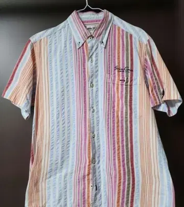 SINA COVA 멀티 스트라이프 반팔 셔츠