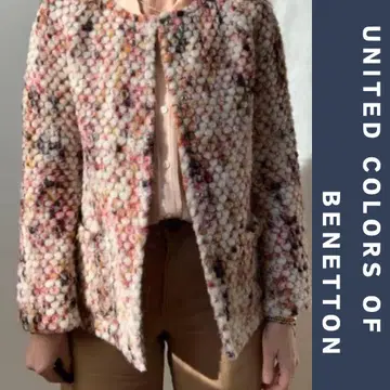 BENETTON 울 자켓 노카라