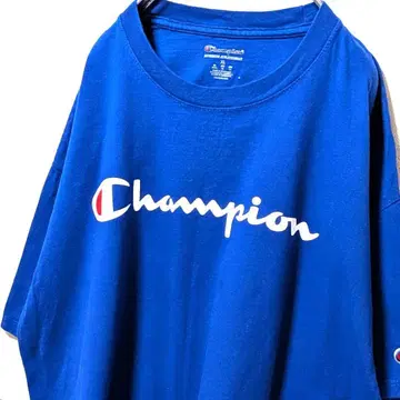 챔피온 Champion 로고 T셔츠 블루 파랑 XL 구제 의류