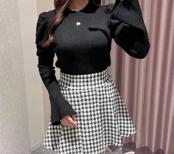 An MILLE AA 참 리브 니트 안미르 블랙