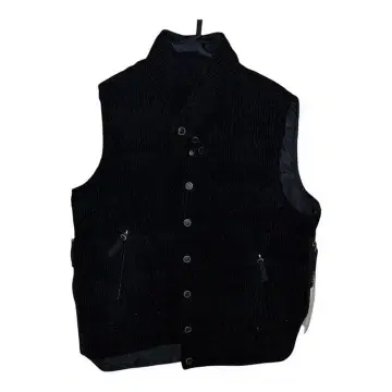 블랙 코듀로이풍 다운 베스트