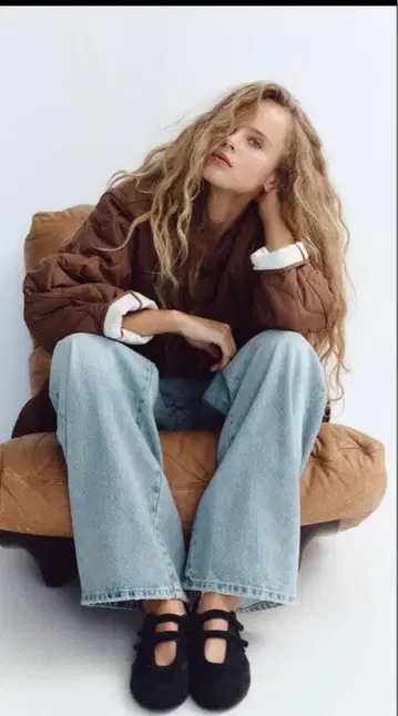 ZARA 자라 39 더블 스트랩 발레리나