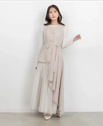 RANDA 튤 레이어드 자켓 원피스