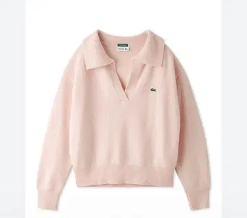 SNIDEL LACOSTE 핑크 V넥 니트