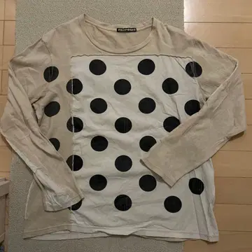 FRAPBOIS 긴팔 T셔츠 도트 무늬 베이지 혼방 소재