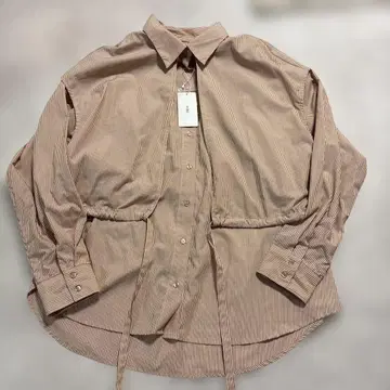 새상품 KBF 스트라이프 레이어드 BIG 셔츠 레드