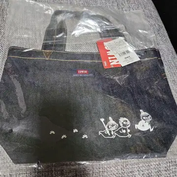 무민 x 에드윈 토트백 데님 레어 새상품 택 포함