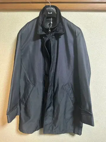 EDWAR S 에드워즈 블랙 스텐카라 코트 남성용 미사용