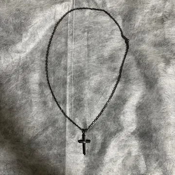 SJX 블랙 크로스 목걸이 체인 포함