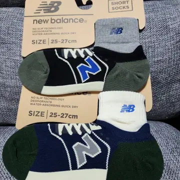 NB new balance 남성용 숏 삭스 25~27cm 2족 새상품