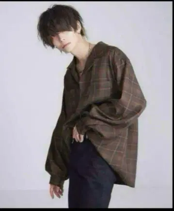 ADRER ] 돌먼 슬리브 오픈 카라 셔츠