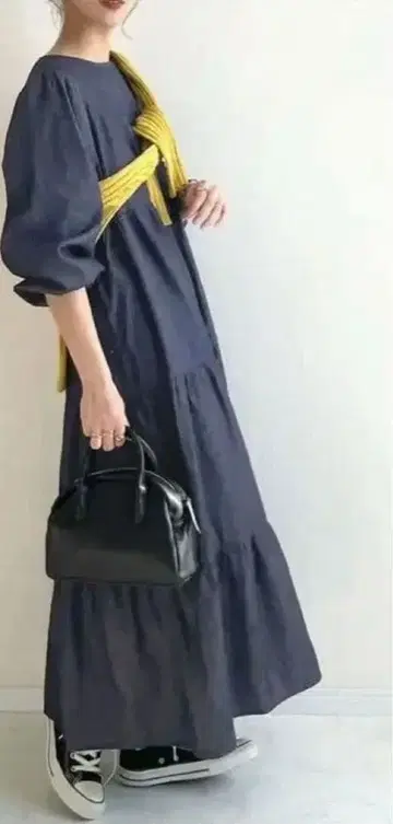 새상품급 classical elf 2wa 티어드 데님 원피스 블루 L