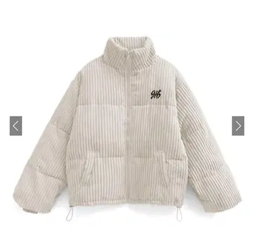 GRL 그레일 로고 자수 코듀로이 다운 자켓 kd85 아이보리