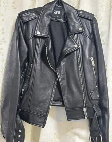ZARA 양가죽 블랙 라이더 자켓