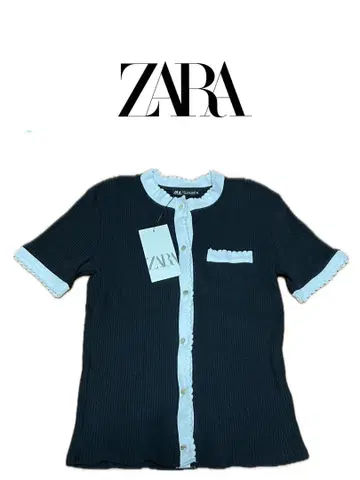 ZARA 자라 반팔 블라우스 상의 니트 S
