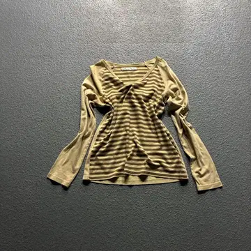 SHIPS JET BLUE / border long cut sew