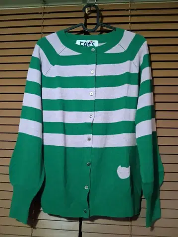 컨디션 최상 택 포함 미사용 새상품 츠모리치사토 보더 무늬 가디건