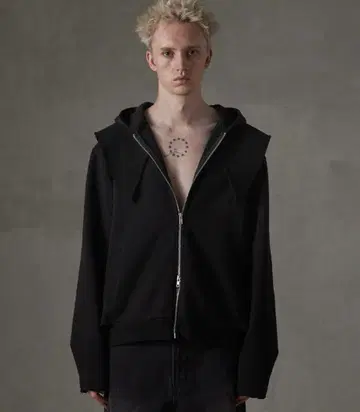 GRANCY 헤비 웨이트 레이어 디자인 풀 지퍼 후디