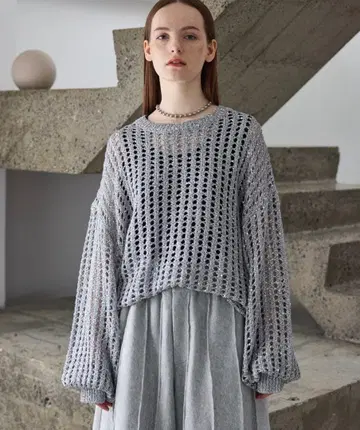 seyto 오픈워크 스팽글 니트 사이즈 1