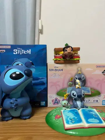 스티치 피규어 3종 세트 제일복권 소프트 비닐