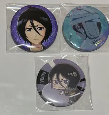 BLEACH 쿠키 루키아 캔뱃지 3개