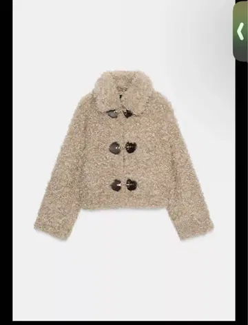 ZARA 페이크 보아 토글 자켓 XS 베이지