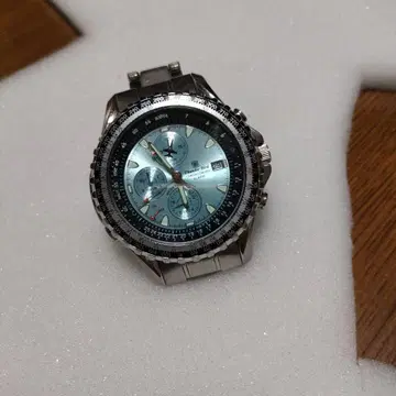 크로노그래프 시계 실버/파랑