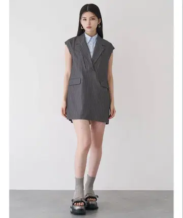 MURUA 2way 컷오프 미니 원피스 그레이