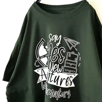 say yes new 어드벤처 T셔츠 카키 그린 구제 의류