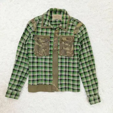 AVIREX 셔츠 자켓 L 카모플라주 카모플라쥬 체크 아비렉스