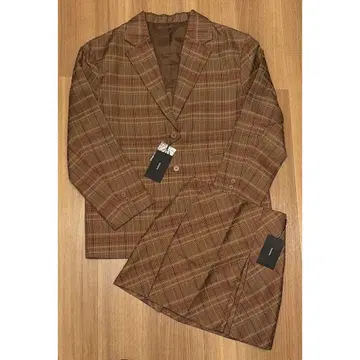 새상품 Kastane 자카드 체크 자켓 미니 스커트 셋업