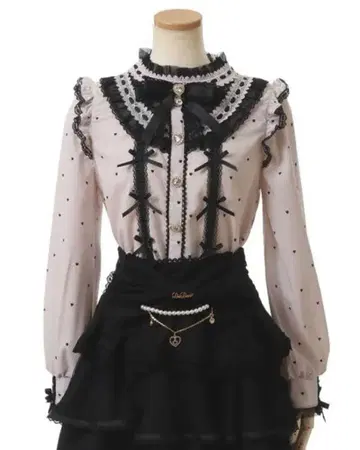 LIZLISA 오리지널 하트 도트 블라우스